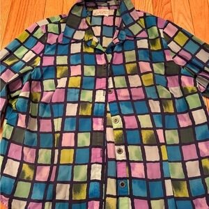 VTG Multicolor Checkered Colorblock Shirt